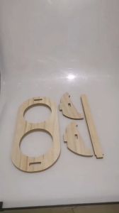 Elevated Wooden Cat Feeder Pet Drinking Double Bowl Separable Durable Stainless Steel Feeder for Dog Cats