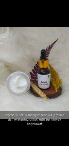 cream malam dan serum bekas jerawat/LMbeautycare cream malam acne white dan serum all skin