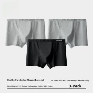 MiiOW | Mens Cotton Underwear Breathable Antibacterial Large Size Boxer Shorts Pure Cotton Comfortable Briefs for All Seasons