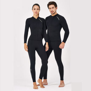 ชุดดำน้ำผู้ชาย 2มม ชุดดำน้ำความร้อนนีโอพรีน ดำน้ำเสื้อเล่น เซิร์ฟว่าย น้ำเสื้อและกางเกง สำหรับผู้หญิงผู้ใหญ่
