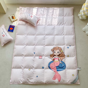 Thickened Childrens down Comforter Winter Student 1.5 M Baby Small Quilt 1.2 M Bed Infant Kindergarten 95 Goose down Comforter