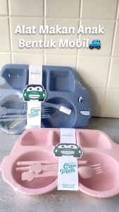 Terensu Plate with Spoon & Fork - Car - Peralatan Makan Anak