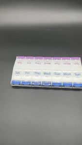 Push Button Weekly Pill Box 7 Days AM PM 14 Compartments Portable Double Row Medicine Organizer for Vitamins Supplements Travel