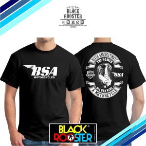 Kaos motor klasik BSA / kaos motor vintage / kaos motor tua / kaos pria distro / kaos motor tangan pendek hitam
