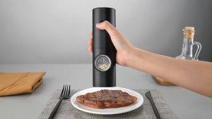 เครื่องบดไฟฟ้าสำหรับร้านอาหาร ใช้งานยาวนาน ปรับขนาดการบดได้ เครื่องบดพริกไทยและเกลือสแตนเลส