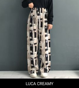 Celana kulot panjang celana hommy kulot rayon premium kulot rayon motif terkini terbaru trendy celana panjang wanita