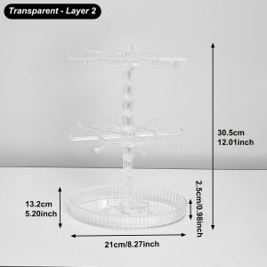 1pc rotatable 2-tier/3-tier jewelry display stand multi-functional hanging earringsrings bracelets watches accessories organizer