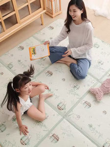 พับได้ ฤดูร้อน เสื่อฟางระบายความร้อน เด็กทารก แผ่นรองคลานเสื่อนอนเสื่อเล่นพรมปูพื้นเด็ก ลายสก็อต ห้องนั่งเล่นสไตล์ญี่ปุ่น