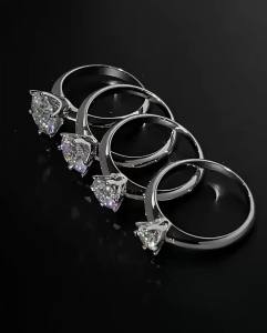 Certified Moissanite Ring VVS1 Lab Diamond Solitaire Ring For Women Engagement Promise Wedding Band Jewelry