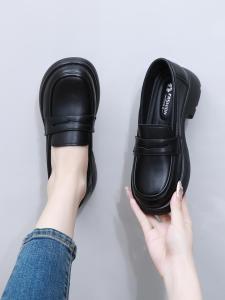 รองเท้าทำงานสำหรับผู้หญิง รองเท้าสวมแบบสวมสบาย รองเท้าหนังสีพื้น รองเท้าหนังสีพื้นแบบสวมสบาย รองเท้าทำงานแบบสวมสบาย