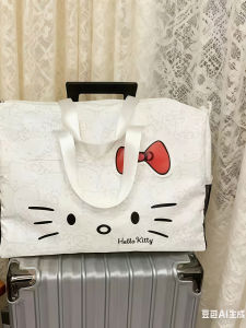 Large Capacity Travel Bag Womens Short Trip Fitness New Style Crossbody Bag Suitable for Luggage Carry-On Hello Kitty Bag