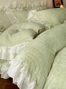 Winter Thickened Warm Coral Fleece Bedding Set French Luxury Embroidered Flannel Quilt Coverlet Duvet Insert Pillowcases