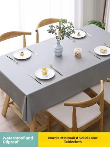 Nordic Style PVC Tablecloth Waterproof Oil-resistant Wash-free Heat-resistant Rectangular Dining Table Mat Tea Table Cover