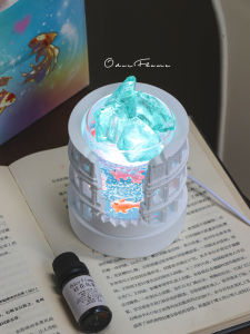 Creative Roman Gold Fish No-Flame Diffuser Crystal Stone Indoor Aromatherapy Night Light Decorative Ornaments for Girls Birthday Gifts