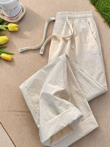 Quần Dài Nam Mùa Hè Vải Lanh Rộng Rãi Phong Cách Nhật Bản Quần Dài Ống Đứng Quần Dài Ống Rộng Thoải Mái Thoáng Khí
