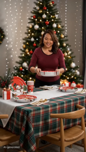 Disposable Tableware Set 10pcs Christmas Paper Plate 7/9 Inch Disposable Paper Cups 9 Oz Christmas Party Supplies Paper Dinnerware Dessert Plates Drink Cup