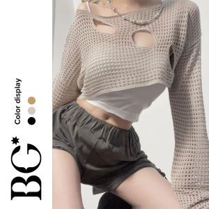 เสื้อครอปไหมพรมถักทอตาข่ายใส่สบายไม่คัน ลายสวย ทรงใส่คลุมทั้งตัว แซ้บสุดๆ ในรูปแบบที่ถูกเสียโอกาส BGW016