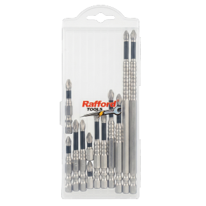 Rafford 12PCS Magnetic PH2 Screwdriver Bit Set S2 Steel 25–150mm Screwdriver Bits with 1/4" Extension Rod for Drill Driver