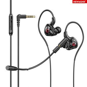 Newmsnr | E-Sports Gaming Headphones with 2 Mics Type C&3.5mm In-ear Earphones Surround Sound Headsets with HD Mic Handsfree for Samsung