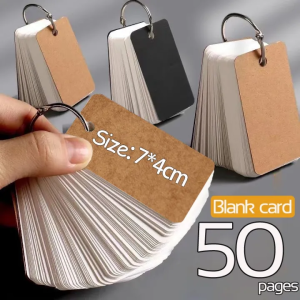 Iron Ring Handwritten Memo Hard Blank English Word Card Loose-leaf Memo Memory Card Iron Ring Handwritten Memo