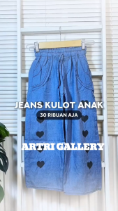 Celana Kulot Denim Rawis Anak 4-8 Tahun // Kulot rawis anak motif love //celana anak perempuan