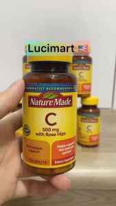 Viên uống Vitamin C 500mg with Rose Hips Nature Made hũ 130 viên [Hàng Mỹ]
