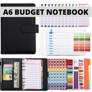 A6 PU Leather Macaron Notebook Budget Binder Organizer Financial Planner