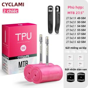 CYCLAMI | 2 Cái Van Inox CYCLAMI 4.0 Kiểu Pháp FV Presta TPU Ruột Van Cho Lốp Xe Đạp MTB 26 27.5 29 Inch Kích Thước 1.9-2.5 45MM