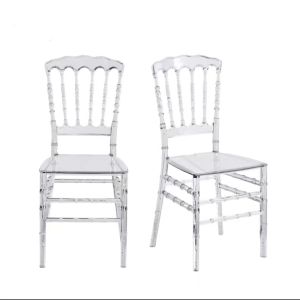 Transparent Acrylic Plastic Crystal Chair for Wedding Banquet Hall Outdoor Activities Hotel Function Room Modern Simple Style
