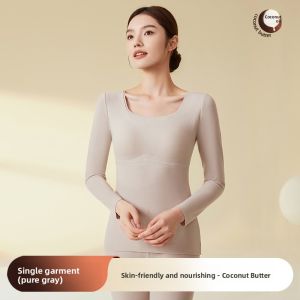 Miiow | Warm Underwear Top For Women Coconut Oil Moisturizing Base Layer Shirt Youth Style Simple Design Comfortable Fabric Blend