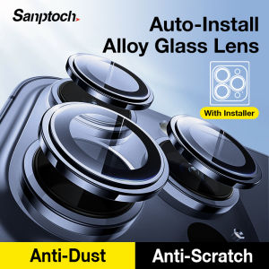 【Auto-install】Sanptoch Metal Alloy Glass Lens For iPhone 16 / 15 / 14 / 13 / 12 / 11 Pro Max Plus Cover For Diamond Camera Lens Protector Film With Installer
