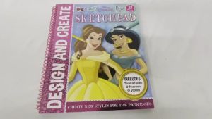 Disney Princess Design Create Sketchpad Activity Sticker Stencil Pictures Book For Kids