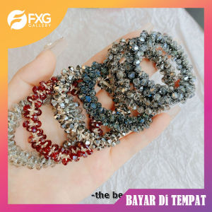 FXG Ikat Rambut Crystal Wanita Fashion Gelang Korea Mutiara Cantik ACC12