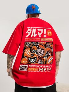 Áo Thun Cotton Dáng Rộng Cổ Tròn in Họa Tiết Thời Trang Thường Ngày Mùa Hè 2024 Dành Cho Nam