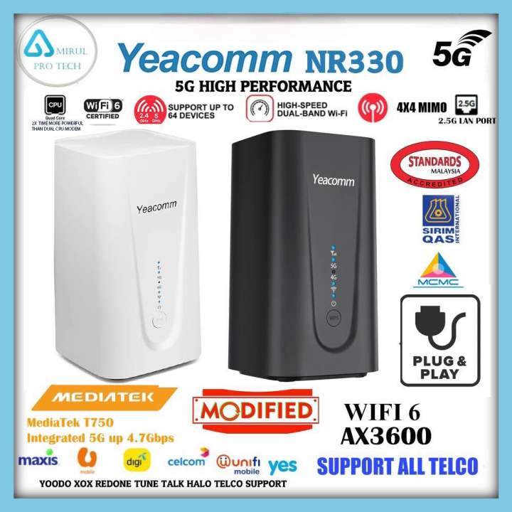 Yeacomm 5G Modified Mod Modem AX3600 WiFI6 Build in Fan NR - 330 | Lazada