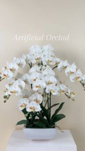 กระถางกล้วยไม้ประดิษฐ์ขนาดใหญ่ ดอกไม้ปลอมพร้อมกระถาง ดอกไม้ตกแต่งบ้าน