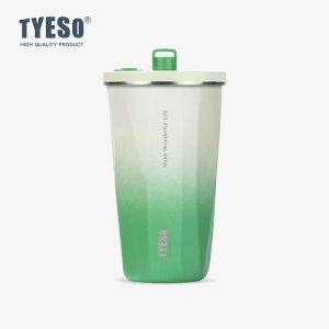 TYESO | Bình Giữ Nhiệt 304 Thép Không Gỉ Du Lịch Có Ống Hút