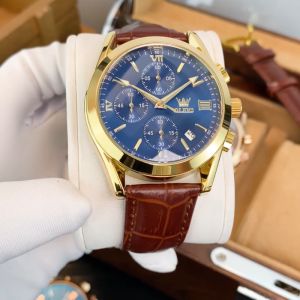 OLEVS multifungsi jam tangan pria terbaru 2024 tahan air asli kulit keren gaya otomatis tanggal chronograph jam tangan cowok Tahan Air 30 Meter Garansi Internasional 1 Tahun - Lazada