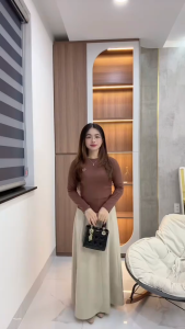 Áo thun DOGA ôm body cao cấp tôn eo tay dài Thêu Trái Tim chất COTTON BORIP mềm mịn mát vải cắt lông kỹ không đổ lông xù lông 10 màu M208