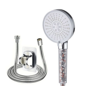 Handheld Shower Head 5-speed Adjustment Filter Booster Negative Ion Hard Water Softening Bathroom Shower Set