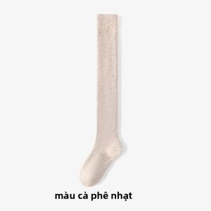 Tất dài MiiOW cho nữ làm bằng cotton pha dài đến gối chống trượt giữ nhiệt