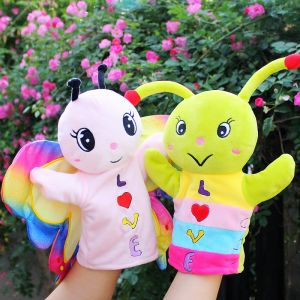 Butterfly Caterpillar Plush Puppet Toy Soft Stuffed Doll Hand Mask Play Doll for Parent Child Kindergarten Storytelling
