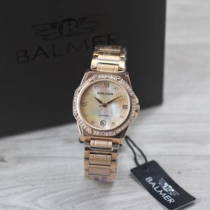 Jam tangan Wanita Balmer 8132 tali rantai stainless tanggal aktif analog original