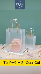 [COMBO 5 TÚI] Túi Nhựa PVC Mờ Quai Cói Túi Đựng Quà Tặng Chống Thấm Nước.