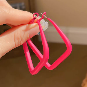 Colorful Dopaamine Womens Earrings Small Face Elegant New 2024 Luxury Fashion Jewelry Hoops Dangle Studs Painted Craft