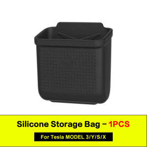 Hộp Đựng Đồ Bằng Silicon Ẩn Cho Tesla Model 3 Y S X 2017-2025 Màu Đen Phụ Kiện Sắp Xếp Đồ Đạc Trong Hộp Tỳ Tay