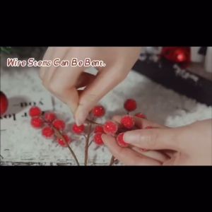 BIN LU 48PCS Bulk Artificial Red Berries Decorations with Cherry Christmas DecorFeatures Christmas BerriesChristmas CherriesCherry for Christmas Tree OrnamentsCherry Fruit DecorationBerry Christmas Decorations Xmass Decoration Sale Xmas Tree Decor