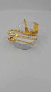 6pcs Sendok Set Gold Atau Garpu Set With Holder Angsa Sendok Garpu Mewah