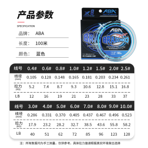 Dây Câu Cá Dệt PE ABA8 Của Vua Đại Dương 100 Mét 150 Mét DENSITY CAO Dây Chính Dây Chuyền Mảnh Câu Cá Xa