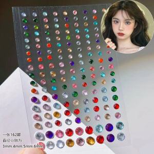 1Pcs 3D Red Gems Face/Eye Tattoos Stickers Disposable Shiny Rhinestones Self-Adhesive Sticker for Party Makeup Stage Show Decor